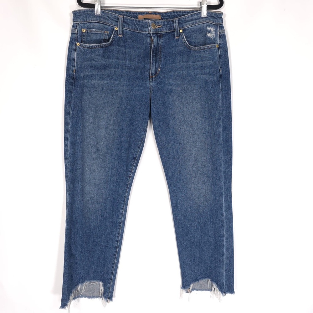JOE’S THE SMITH Mid Rise Straight Crop Skyler Jeans Raw Hem Women’s‎ Size 31